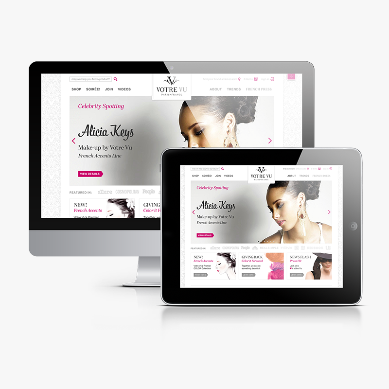 work for Votre Vu, public website redesign