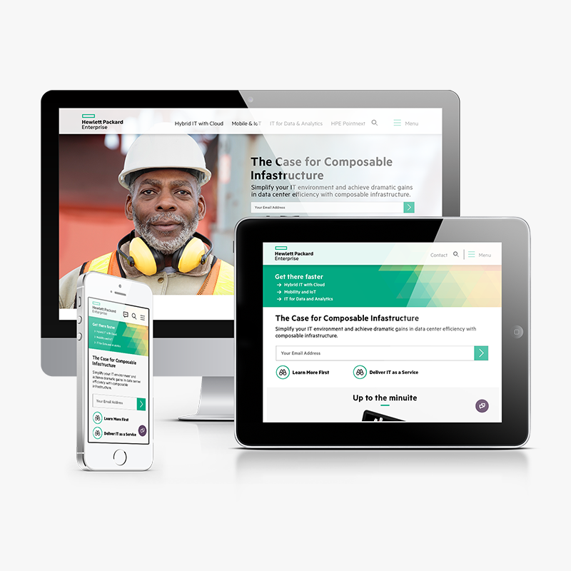 work for Hewlett Packard Enterprise, Mobile and Tablet marquees